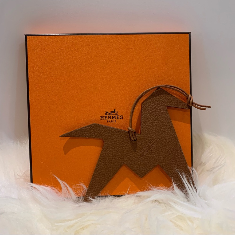 Hermes Origami Horse Leather Charm Petit H
